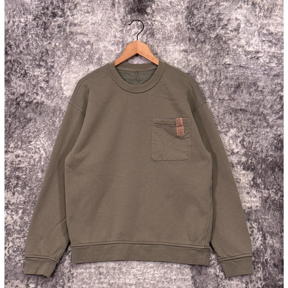 Lunya Silksweats Sweatshirt Large Mens Green Midweight Reversible Pullover
